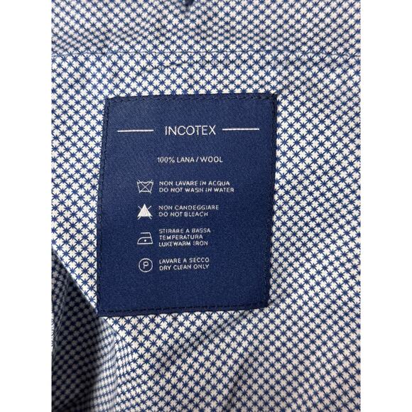 Incotex Pants 38 x 32 Mens Tapered Super 120s Blue Wool Cargo Trouser - Picture 6 of 8
